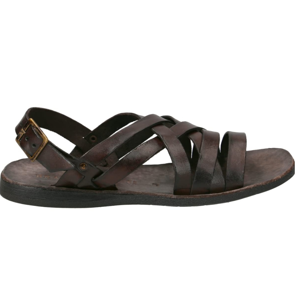 Brador Women's Luke Schuhe Dark Brown Leather Sandal Size 38.Made In Italy - Picture 3 of 15